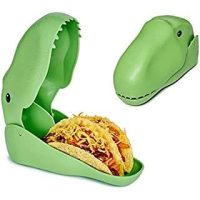 Nostalgia Taco Tuesday Heated Lazy Susan Taco Bar Serving Set for a Party with 4 Tortilla Holders, Fondue Pot for Burritos, Nachos, and Fajitas - 20 Oz_ - Red
