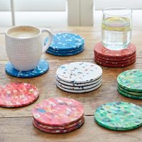 Set of 4 Recycled Plastic Round Coasters - Eco-Friendly - Sustainable Gifts - Drink Mat - New Home Gift - Tableware - Handmade Gift